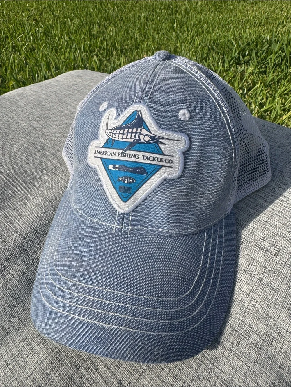 American Fishing Tackle Co. Blue Mesh Baseball Cap AFTCO